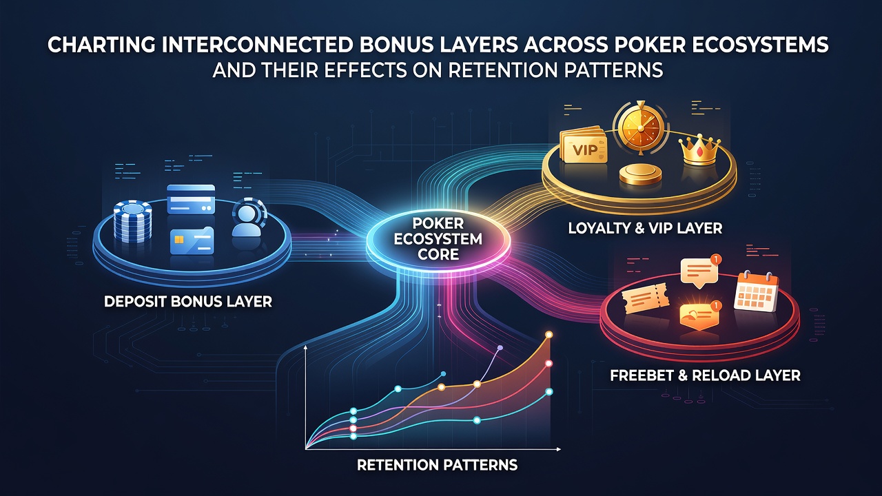 Darstellung vernetzter Bonusschichten in Poker-Plattformen mit Fokus auf Spielerbindung