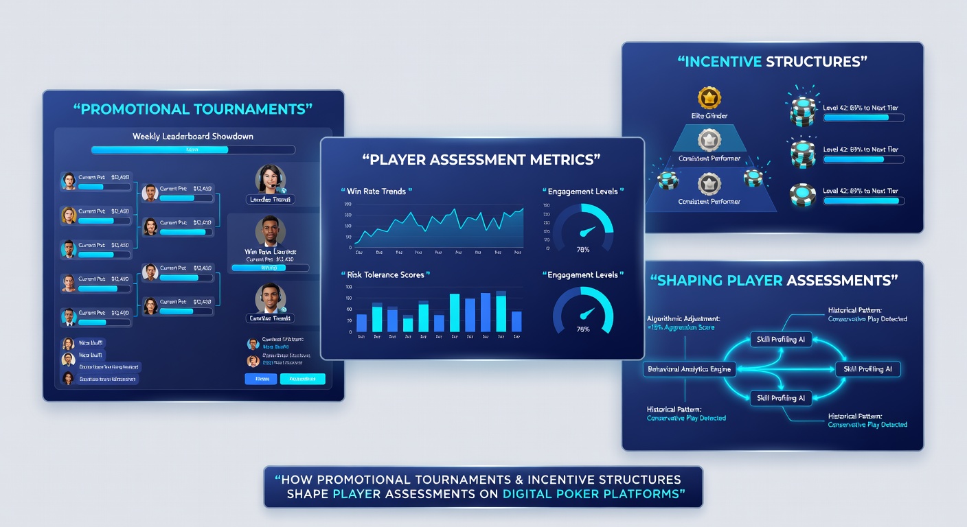 Analyse-Dashboard mit Poker-Turnierstatistiken und Incentive-Metriken
